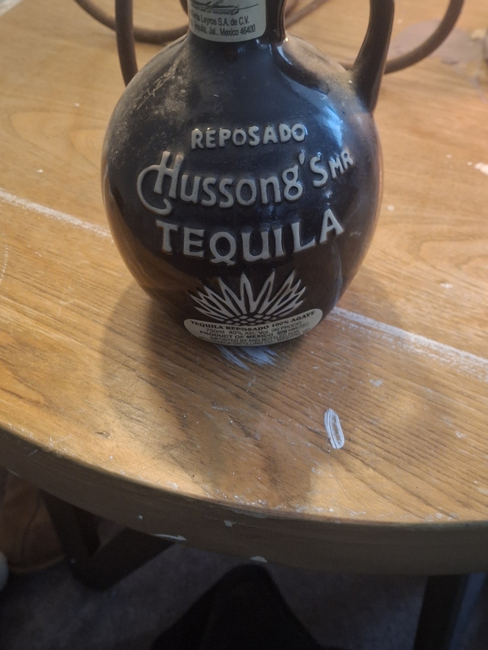 Vintage Reposado Tequila Ceramic Decanter - Black